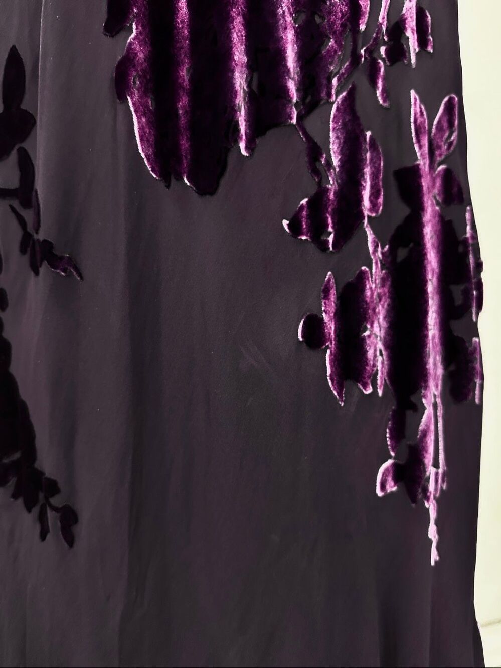 Vintage Jones New York Purple Silk Burnout Velvet Maxi Dress 10 Whimsigoth 90s - Picture 11 of 12